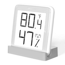 Meawow 가정용 열 습도계 디지털 습도계 HD E-잉크 스크린 실내 온도계 높은 급습도 온도 센서 습도 게이지, White