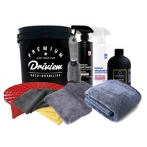 드라이뷰 세차용품 입문용 13종 세트 자동차 디테일링 손세차 글로스브로 바인더, 워시미트, 블랙