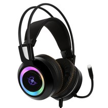 [바보사랑] COX 가상 7.1 게이밍 헤드셋 콕스 LED 서라운드 RGB, 색상:블랙, 상세 설명 참조