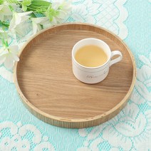 심플 플레이팅 다과 나무쟁반 25cm 원형 우드트레이, 단품