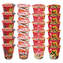 컵라면 소컵 1box 신라면 6개+ 진라면 6개+ 열라면 6개+ 새우탕 6개 (총 24개입), 1박스