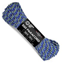Atwood Rope MFG 550 파라코드 30.5m(100피트) 7가닥 코어 나일론 낙하산 코드 외부 생존 장비 미국산 | 랜야드 팔찌 핸들 랩 키체인 (감염), Hydro