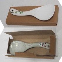 우리도예 (BYUL) 백자도자기새싹그림 밥주걱 선물용 (백자/고백자 택1), 백자