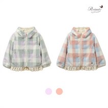 [페리미츠] NC12 포근 체크 퍼 나염 점퍼 부드럽고 따뜻한 퍼 점퍼 등원룩 등교룩 예