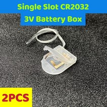 납산 배터리 2/5PCS 단일 슬롯 CR2032 코인 셀 배터리 홀더 케이스 커버 ON-OFF 스위치 리드 와이어 3V 상, 01 Transparent-2PCS