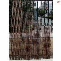 정원울타리 부식 방지 탄화 대나무 울타리 안뜰 야채 정원 정원 개폐식 보라색 대나무 울타리 난간 마당 대나무 울타리 울타리 벽, 백죽 30×180