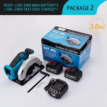 플런지 쏘 가이드 레일 테이블쏘 원형 톱 커터기 소형 전기톱 고속절단기18v 및 78, 2 배터리 3.0a, 유럽 ​​연합
