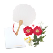 압화부채만들기쎄트/꽃부채 대 JK314 꽃누르미패키지, 투명필름지, 핀셋+압화풀