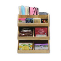 솔리드좁은폭 우드빨대스트로우 디스펜서 정리대 트레이 보관함 p020f, 우드