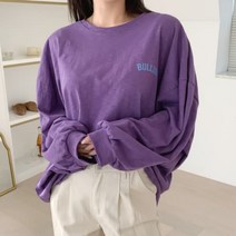 디작소 [DJAGSO] 여성 봄 가을 박시 가오리 나염 긴팔 티셔츠