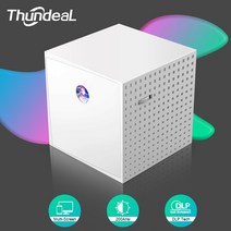 thundeal t15 dlp 프로젝터 1080p 3d vedio 휴대용 미니 홈 시네마 스마트 폰 화면 미러링 멀티 스크린 비머, 영국 플러그