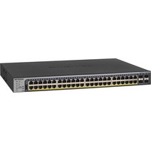 넷기어 52-Port PoE 기가비트 이더넷 스마트 스위치(GS752TP) - 관리형 Insight 클라우드 관리(옵션) PoE+(380W) 48개 1G SFP 4개 데스크톱 또는, 52 port 48xPoE+ 380W 4xSFP