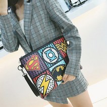 Dirome 멀티 칼라 스터드 다용도 숄더 크로스겸용 여성 클러치백