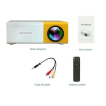 단초점미니빔프로젝터 프리미엄 업소용 가정용 캠핑용 미니 빔프로젝터 빈프로젝터 Yg300 pro led 프로젝터는 1080p hdmi 호환 usb 오디오 휴대용 홈 미디어 비디오, 노란색, 나는 플러그
