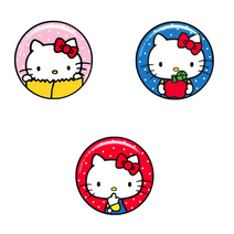 헬로키티 정품 키티 컬러 디자인 콤팩트 원형 릴케이블, 8핀(ios), 레드, 1개