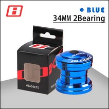 블로크 1 18quot 34mm mtb 자전거 헤드셋 2 베어링 밀폐형 탑 캡 커버 합금 산악 자전거 부품 28.6mm 나사 없는 포크 스템용, 파란색