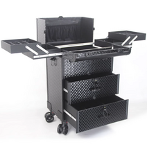 메이크업 트롤리 캐리어 박스 아티스트 멀티 래더 파우치 네일 락커 대용량 전문가, 1개, 4단 그레이(분리휠)