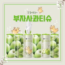 재물복 슬림티슈 6P 부자사과 / 집들이선물 개업선물 선물세트 풍수인테리어 인테리어티슈 차량용 티슈 휴대용티슈