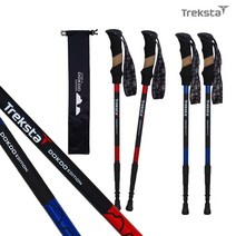 트렉스타 독도 4단스틱 프리미엄 아웃도어 초경량 4단 등산스틱 2개 1세트 + 스틱케이스 증정, 레드(1+1)