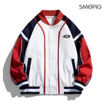 SMOPIG 남자 봄 캐주얼 라운드 루즈핏 점퍼 야상 후드 야구복