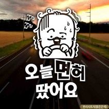 초보운전 자동차 오늘면허땄어요 아리 반사 스티커, 상세페이지 참조