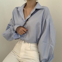 바이제이가먼트 스트라이프 루즈핏 데일리 hainy 셔츠 블라우스