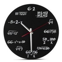 수학과 수학학원 개업 선물 방정식 벽시계 지름33cm 블랙 벽시계, 12시=6x2