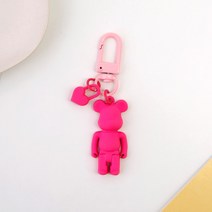 다왕 --rPK013 사랑의 자물쇠 무광 레고 곰돌이 키링, (핫핑크), 1개