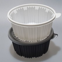 감자탕용기 블랙 화이트 포장용기 220파이(FP) 200세트, FP탕(중)백색＋뚜껑