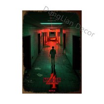 익명한 금속 주석 기호 빈티지 2022 새로운 TV 영화 시즌 4 인쇄 실크 장식 플라크 벽 예술 침실, 18 KK020-18_01 20x30CM