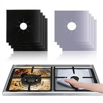 가스렌지 오염방지 매트 4P 커버 기름때방지 오염방지, 실버4장