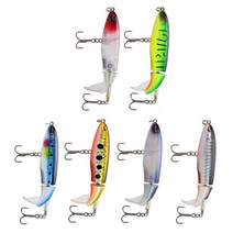 잉어 배스 파이크에 대한 부동 회전 꼬리 탑워터 미끼 민물 바닷물 미끼와 6pcs 낚시 미끼, 9cm, 다색 다색, 아크릴로 니트릴 부타디엔 스티렌 플라스틱