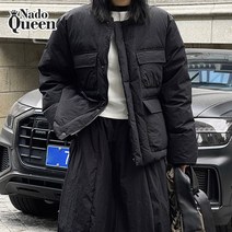 나도퀸 애쉬드 4포켓 노카라 패딩점퍼***판매자 퀸앤조이***