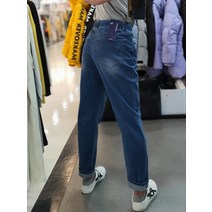 [클라이드앤] 봄/초여름 (공용) 블루스톤워싱 풀밴딩 테이퍼드 데님