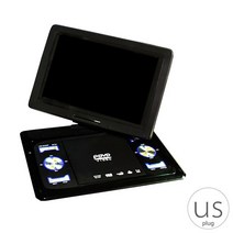 휴대용 dvd 플레이어13.9 인치 휴대용 홈 자동차 DVD 플레이어 VCD 게임 TV USB 회전 화면 원격 컨트롤러, 01 blackUS Plug