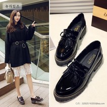 여성 로퍼 단화 신발 구두 플랫슈즈 통굽 옥스퍼드화