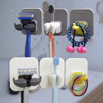 실리바스 1인용 칫솔꽂이 면도기거치대 다용도후크 걸이, Tooth칫솔걸이1P-그레이