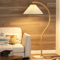 플리츠 우드 장 스탠드 활 조명 원목 키큰 갓 플로어 램프, 부속품