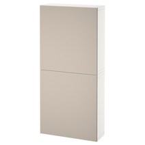 이케아 베스토 벽수납장+도어2 - 화이트/라프비켄 라이트그레이베이지 60x22x128 cm