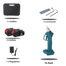 저무리 자동전지가위 일제 독일 일본 나무자르는 전동 전기 무선 전정 배터리 pruner 분재 tapenertools 공급 makita 18v 배터리, 두 개의 작은 배터리