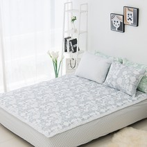 먼지없는 알러지케어 진드기방지 침대방수 패드 방수시트, 로뎀그레이