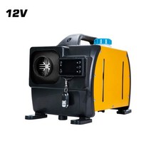 이동식무시동히터 베바스토 12v 24v 점화 구리 8kw 올인원 자동차 공기 디젤 주차 rvs 캠핑카 트럭 lcd 원격 제어, 12v 옐로우 블랙