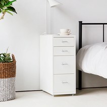 마켓비 철제 3단 5단 미니 사이드 수납장 서랍장, 6단 블랙