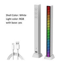 RGB LED 스트립 라이트 음악 사운드 컨트롤 픽업 리듬 주변 분위기 램프 야간 조명 바 자동차 홈 인테리어, 02 WHITE