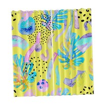 SJSHOP 작은 창을 위한 정전 짧은 커튼 - 가정 장식 창 처리 드레이프 현대적인 디자인의 부엌 방 2개의 패널을 위한