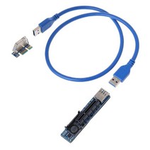 카드에 추가 PCI Express USB 3.0 어댑터 Raiser Extender PCIe 라이저 카드 USB 3.0 PCI-E SATA PCI E 라이저 PCI Express X1 to X4 슬롯, 검은 색