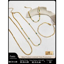 목걸이 빛나는 우정 행성 테니스 원석 불빛 패션 Peri'sbox-우아한 18K 골드 도금 헤링본 체인 초커 목