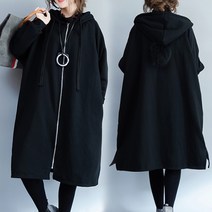 메이시스 빅사이즈 롱 기모 후드집업 점퍼