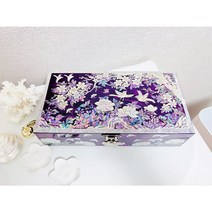 왕실 레드 퍼플 벚꽃 자개보석함 편지 자개함 외국인선물 환갑 칠순 용돈박스