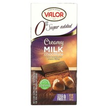 발로르 무설탕 크리미 밀크 초콜릿 헤이즐넛 크림 필링 99g Valor Creamy Milk Chocolate With Hazelnut Cream Filling